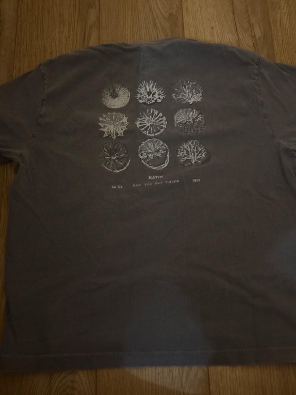 Katin Men's Short-Sleeve Graphic Tee in Faded Gray with White Print